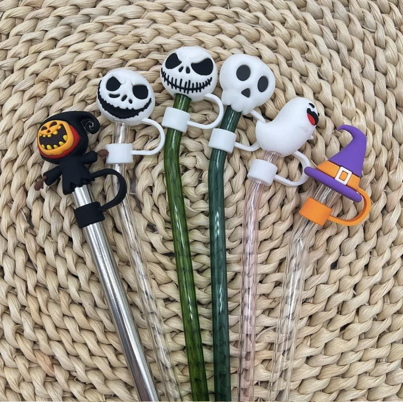 Jack and Sally Straw Cover Toppers