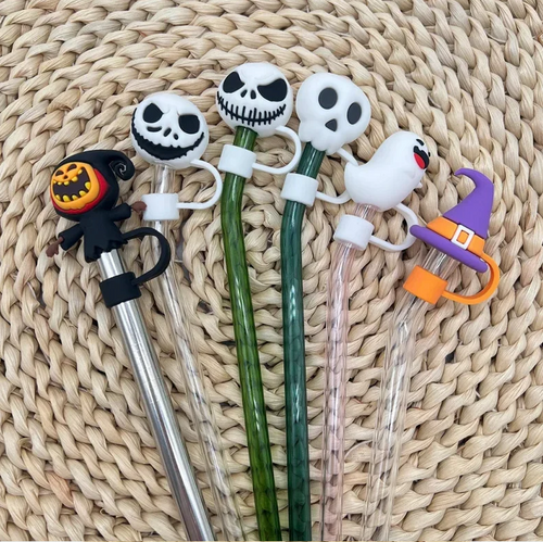 Jack and Sally Straw Cover Toppers